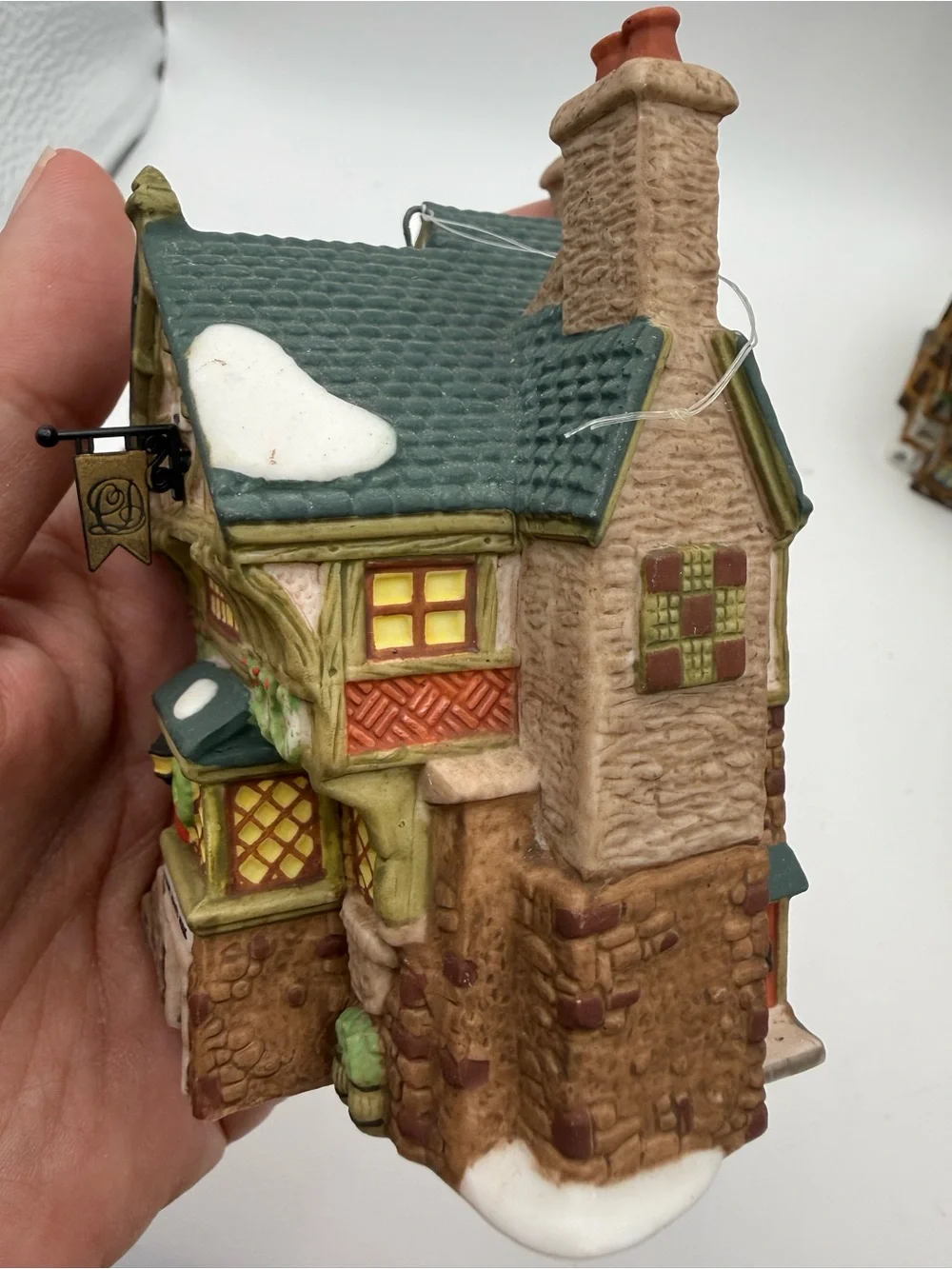 Department 56 Village Building Ornament Set - Brown, Green, Tan